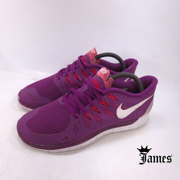 Nike Free 5.0 Lace Up Athletic Running Shoe Womens Size 9.5 642199-501 Purple - Picture 1 of 8